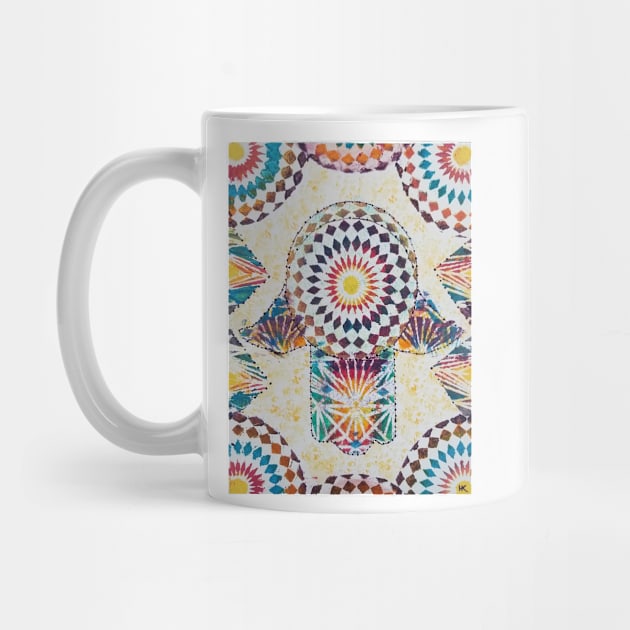 Psychedelic Hamsa by Harriette Knight by harrietteknight